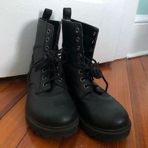 Black combat boots